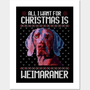 All I Want for Christmas is Weimaraner - Christmas Gift for Dog Lover Posters and Art